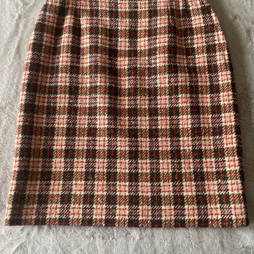 Pendelton Plaid Wool mini Skirt - Red and Brown size 14